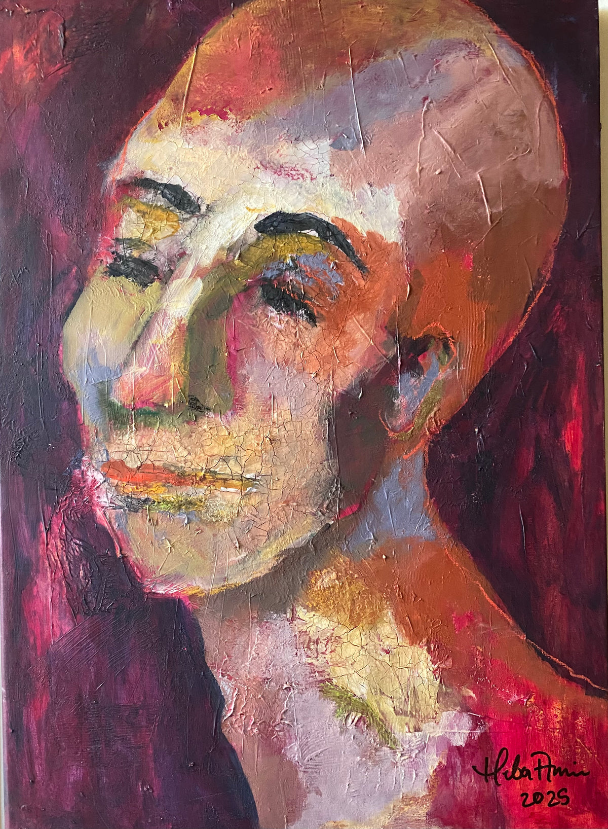 Portrait — Acrylic on Canvas, Heba Amin