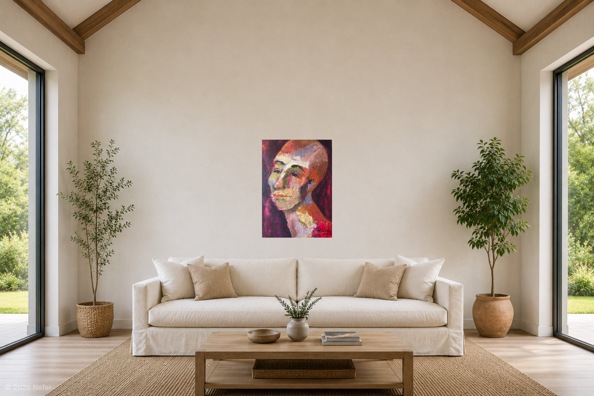 Portrait — Acrylic on Canvas, Heba Amin