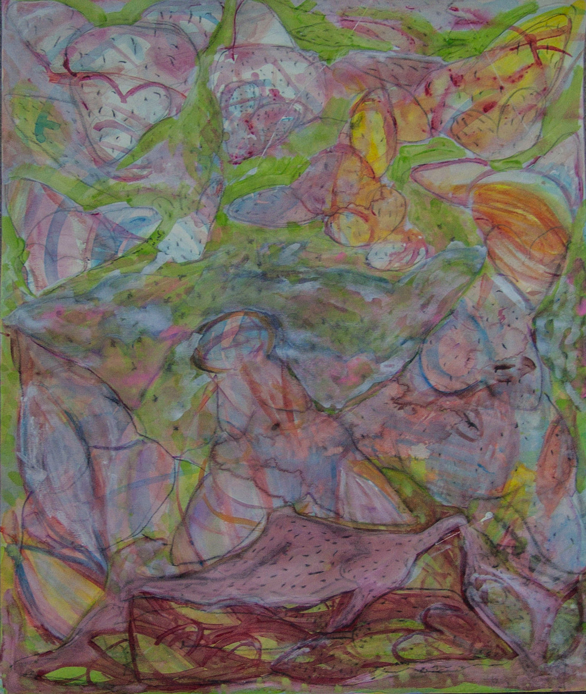 Primitive Creature 1 — Watercolor on Paper, Sahar Dourgham