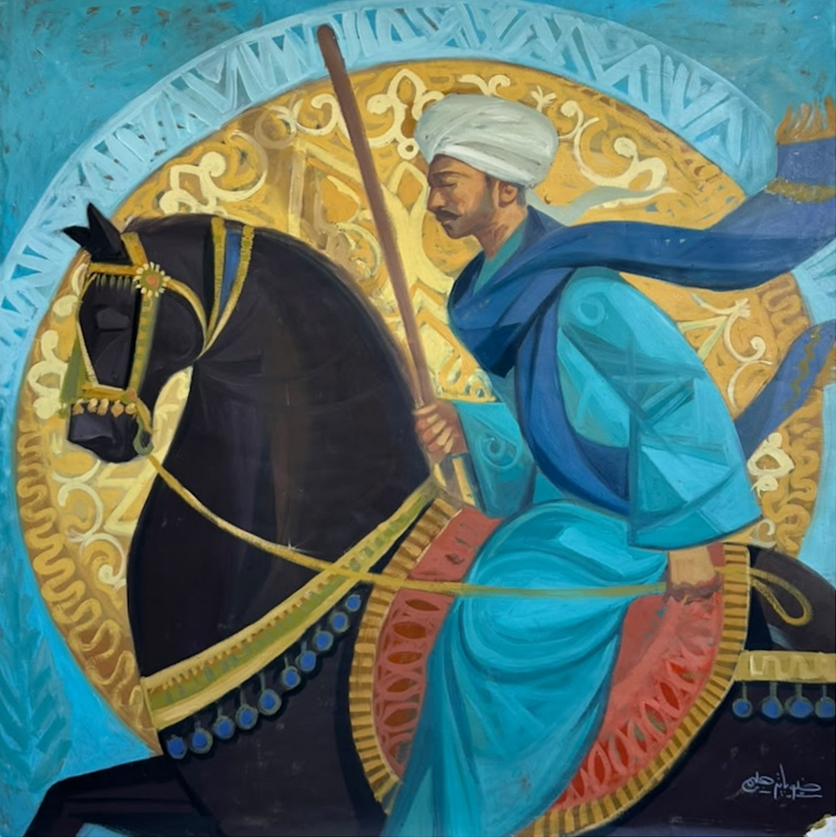 A Man with a Black Horse