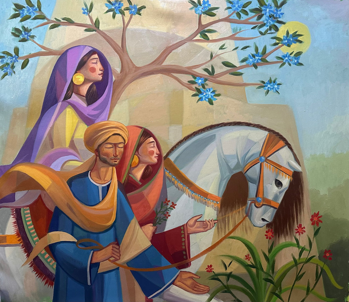 Trip With Horse, original oil painting on canvas by Felopateer Halim