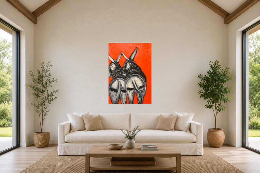 Flirting Donkeys by Miriam Hathout, another view