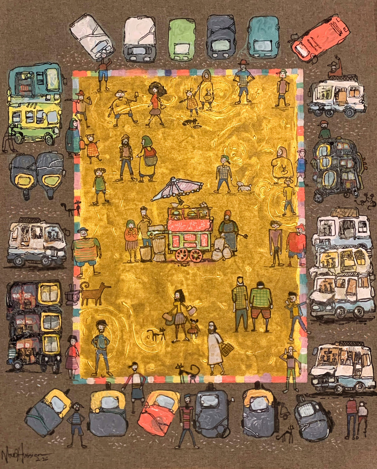 Holy Station, original acrylic painting on linen by Nour Hussein