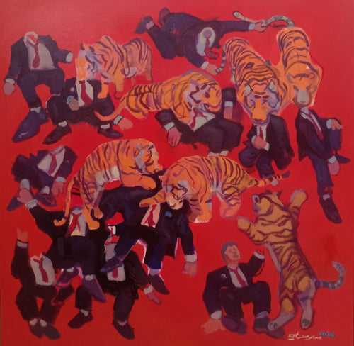 Blind Karma, original oil painting on canvas by Abdulrahman Mahmoud