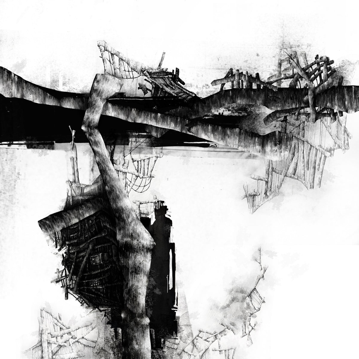 Wooden Stick, original lithograph on paper by Sara Mouneer