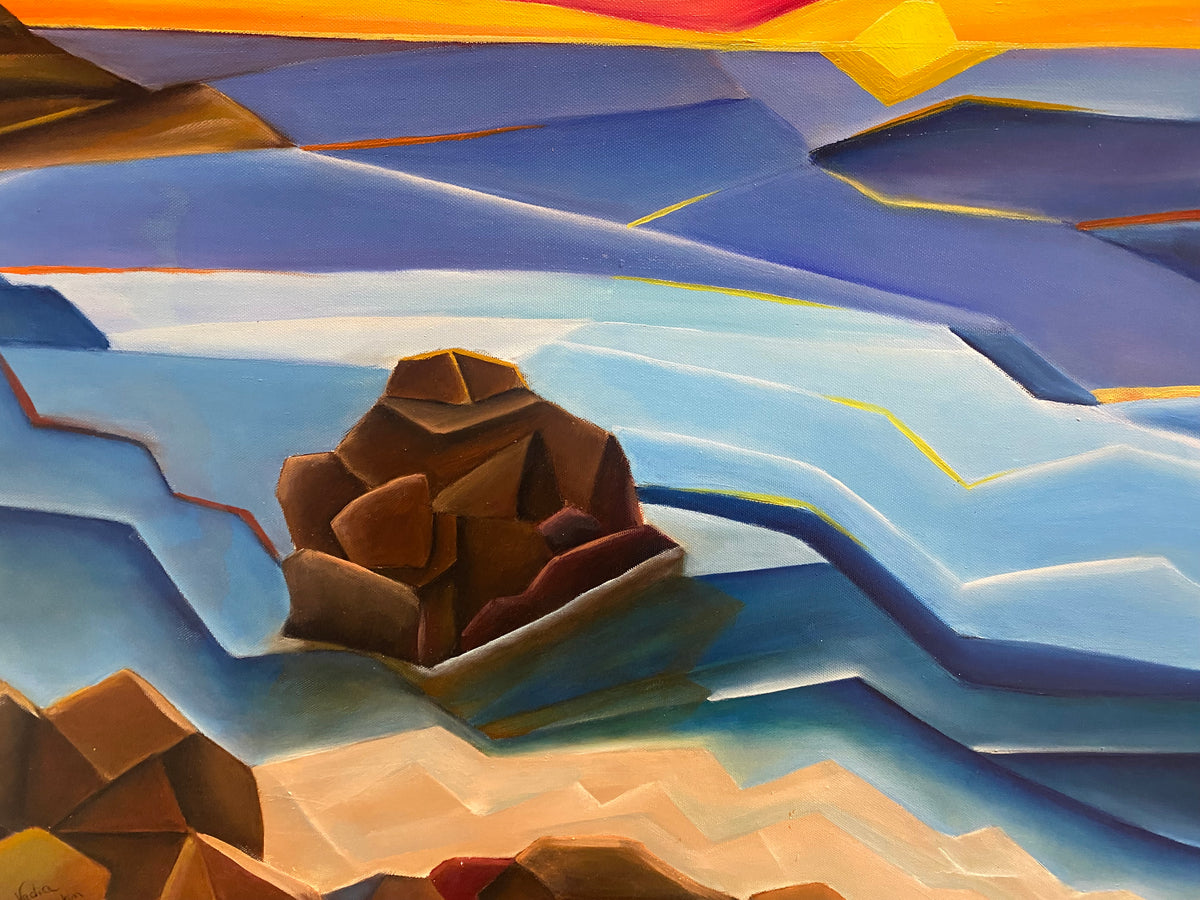 Broken Tides — Oil on Canvas, Nadia Sewelam