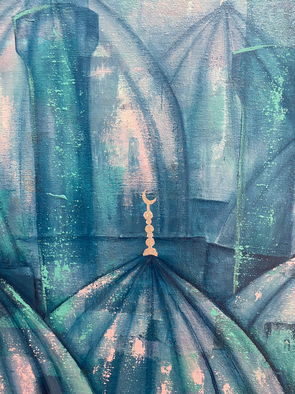 Twilight Minarets — Acrylic on Canvas, Nadia Sewelam