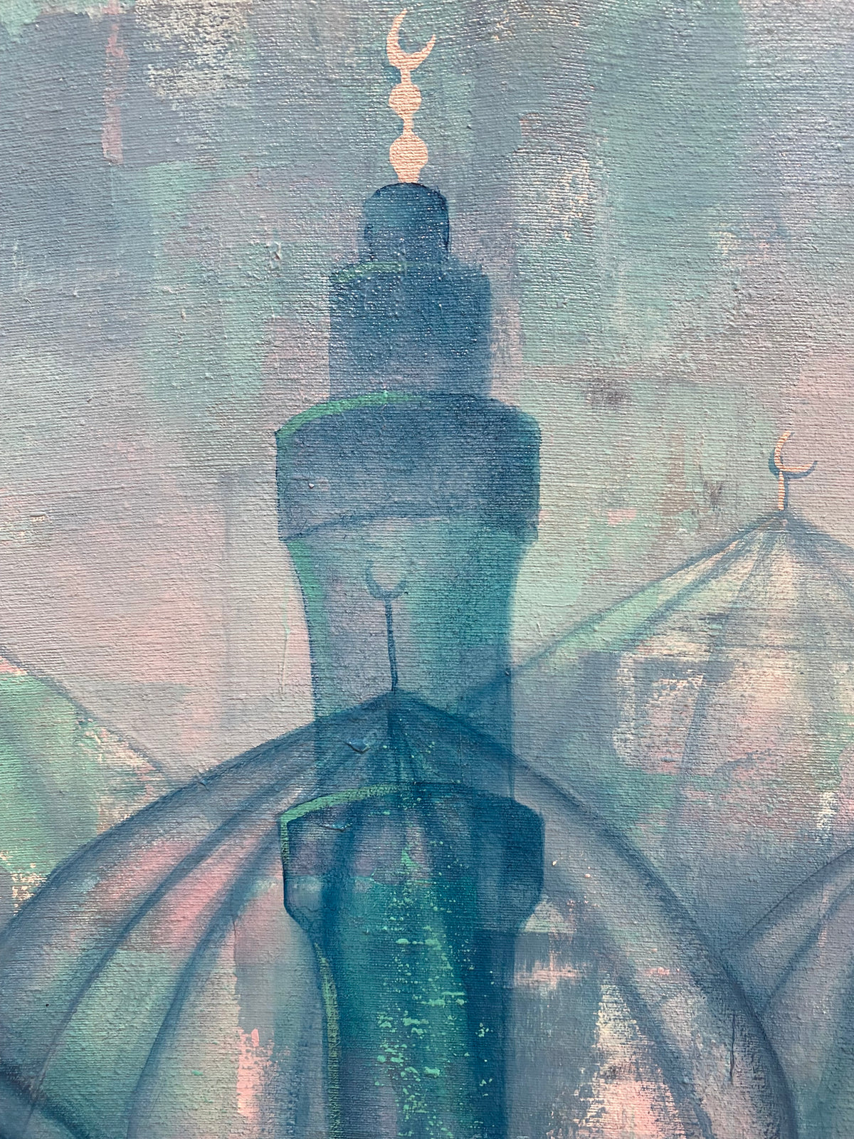 Twilight Minarets — Acrylic on Canvas, Nadia Sewelam
