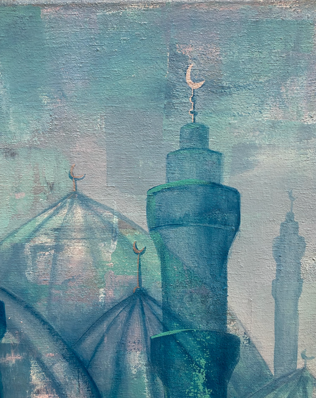 Twilight Minarets — Acrylic on Canvas, Nadia Sewelam