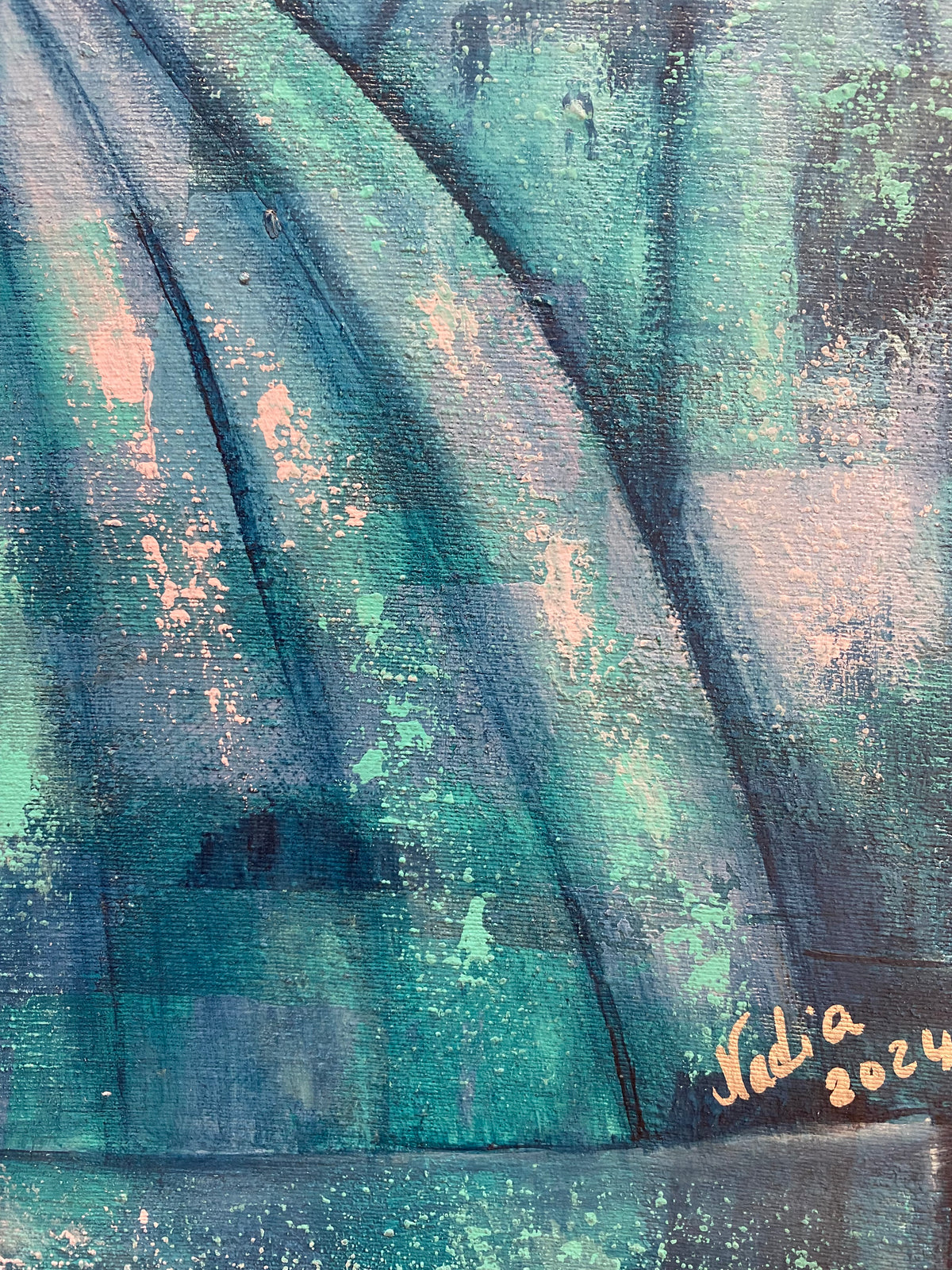 Twilight Minarets — Acrylic on Canvas, Nadia Sewelam