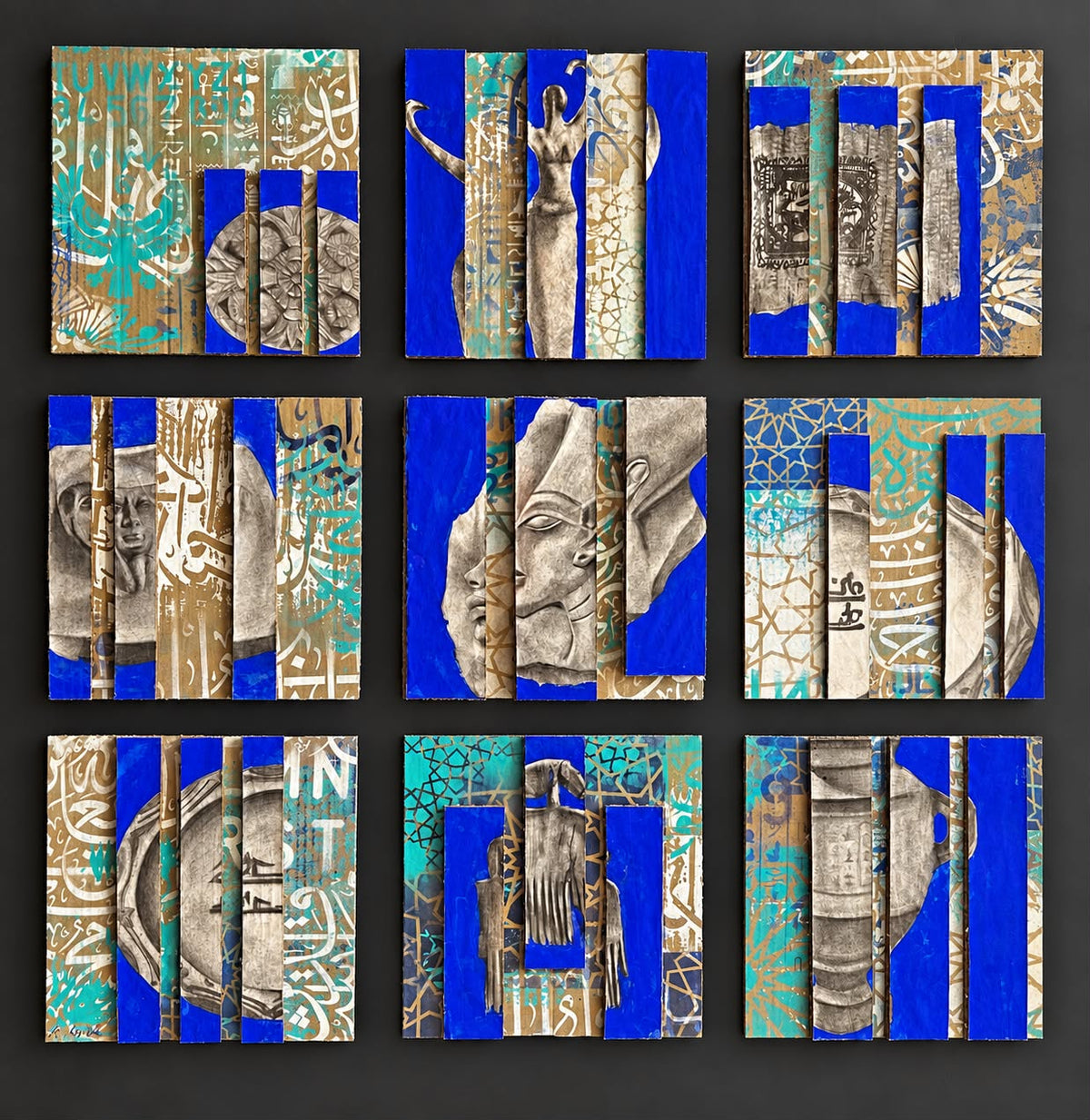 Cabinet of Curiosities, original mixed-media work on board by Karen Weick