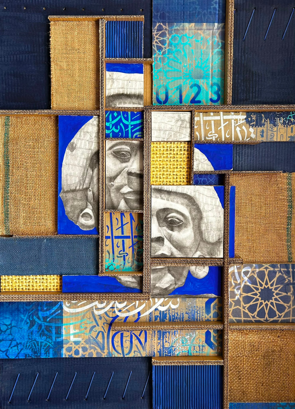 Prisoner of the Pharaoh, original mixed-media work on board by Karen Weick